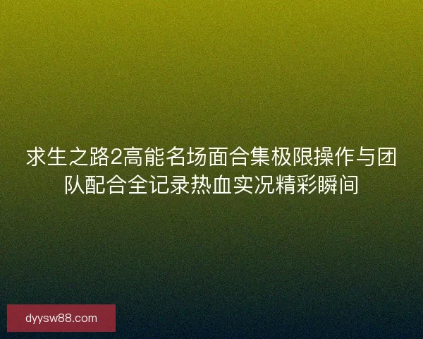 求生之路2高能名场面合集极限操作与团队配合全记录热血实况精彩瞬间